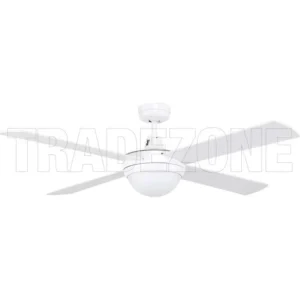 Brilliant 1320mm (52") TEMPEST II 4 Blade Ceiling Sweep Fan With Plywood Blades & Light White